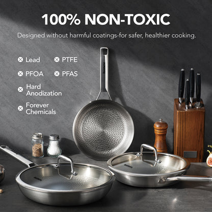 Titanium frying pan for cooking set