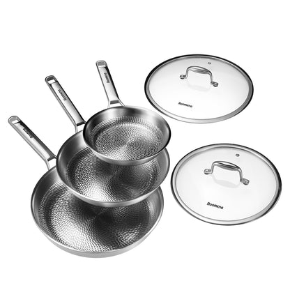Titanium frying pan for cooking set